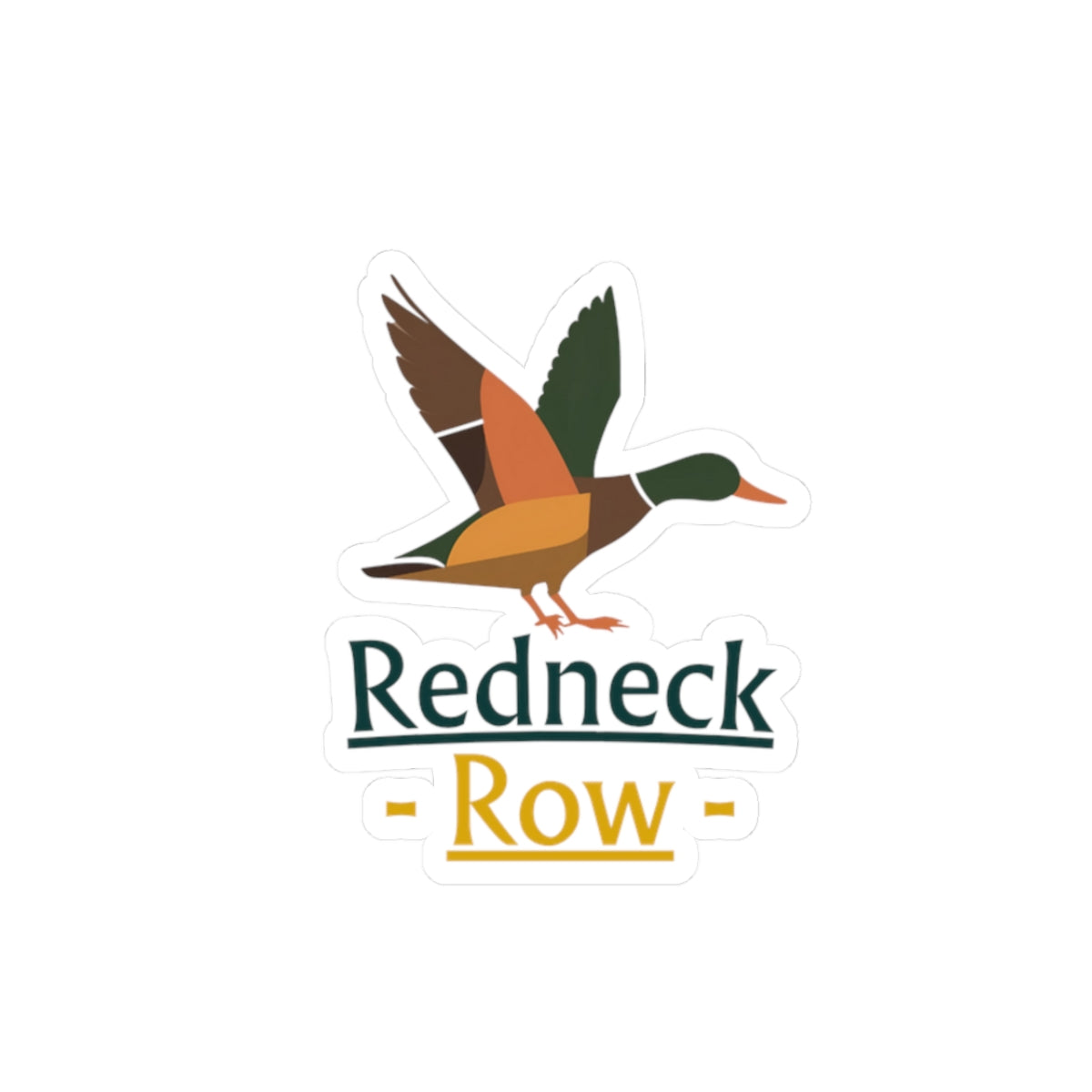 Redneck Row Duck Sticker